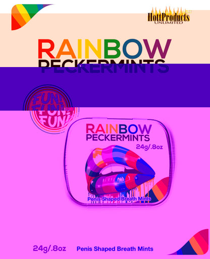 Rainbow Pecker Shape Candies in Tin-Carded