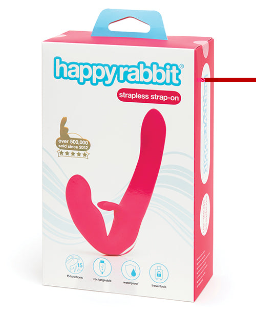 Happy Rabbit Strapless Strap on Rabbit Vibe - Pink