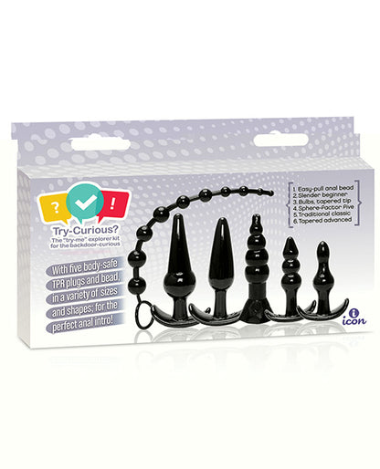 Try-Curious Anal Plug Kit - Black