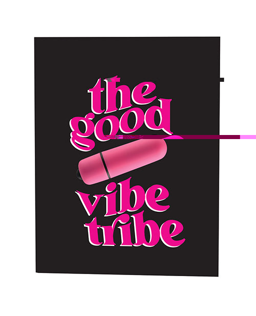 The Good Vibe Tribe Naughty Greeting Card w/Rock Candy Vibrator & Fresh Vibes Towelettes