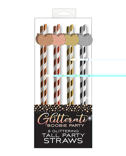 Glitterati Boobie Party Tall Straws - Pack of 8