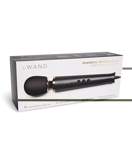 Le Wand Powerful Petite Plug-In Vibrating Massager - Black