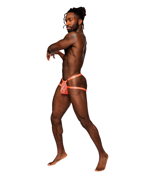 'rude Awakening Mesh Ring Jock Neon Orange S/m