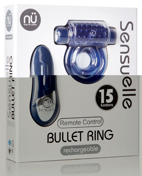 Nu Sensuelle Endure Ultra Flex Remote Control Rechargeable Bullet Ring - Blue