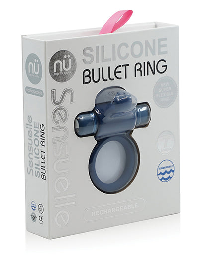 Nu Sensuelle Rev Silicone 7 Function Silicone Bullet Ring w/Flutter Tip  - Navy