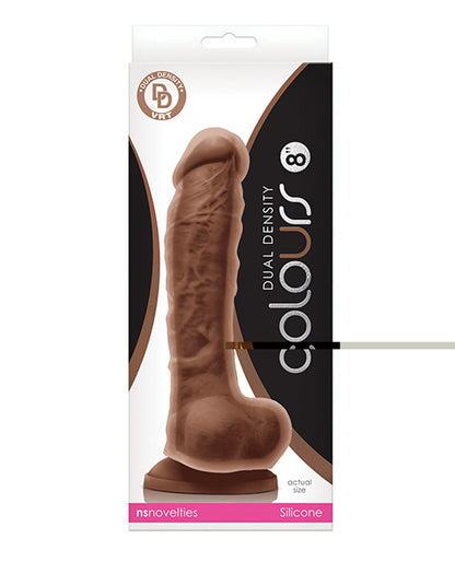 Colours Dual Density 8" Dildo - Brown