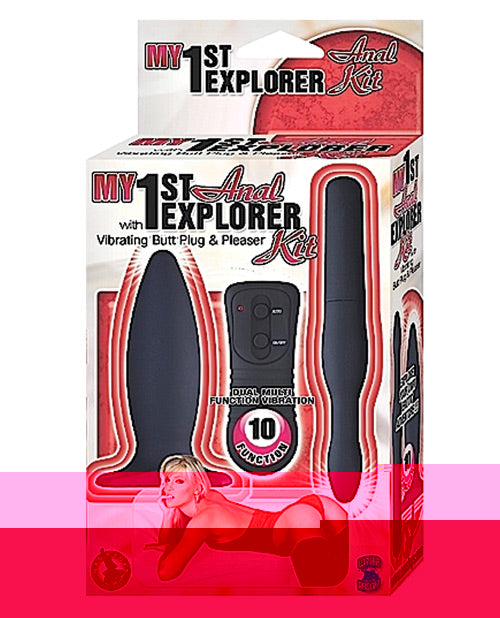 My 1st Anal Explorer Kit Vibrating Butt Plug and Please - Black