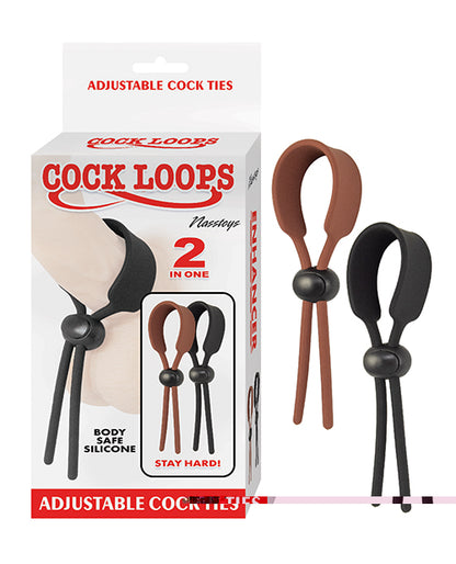 Cock Loops Adjustable Cock Ties - Brown/Black