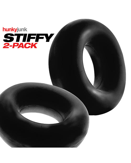 Hunky Junk Stiffy 2 Pack Cockrings - Tar Ice