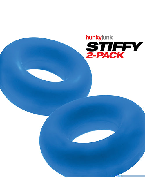 Hunky Junk Stiffy 2 Pack Cockrings - Teal Ice