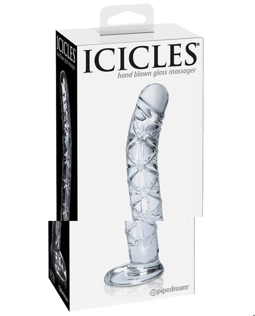 Icicles No. 60 Hand Blown Glass G Spot Dong - Clear