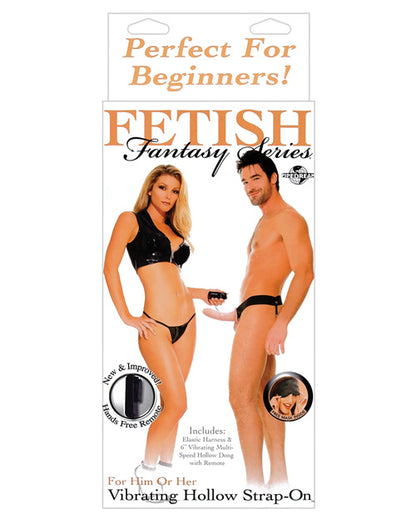 Fetish Fantasy Series for Him or Her Vibrating Hollow Strap-On - Flesh