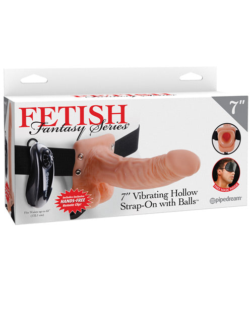 Fetish Fantasy Series 7" Vibrating Hollow Strap On w/Balls - Flesh