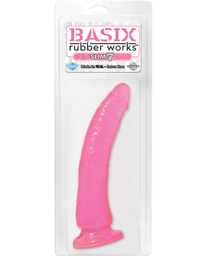 Basix Rubber Works 7" Slim Dong - Pink