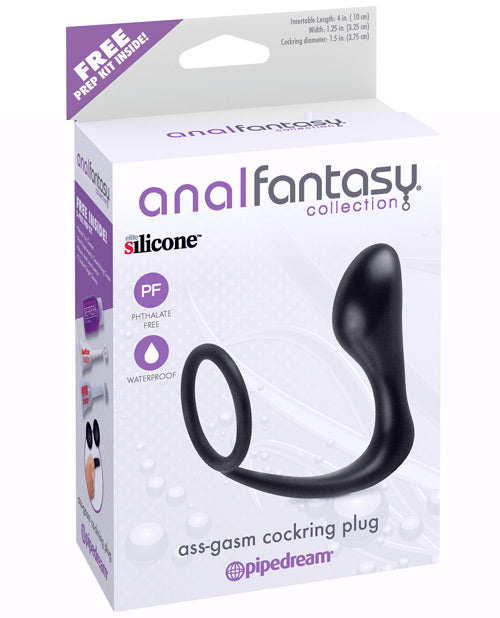 Anal Fantasy Collection Ass Gasm Cockring Plug - Black