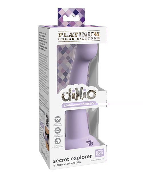 Dillio Platinum 6" Secret Explorer Silicone Dildo - Purple