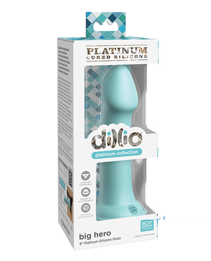 Dillio Platinum 6" Big Hero Silicone Dildo - Teal