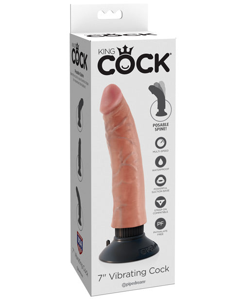 King Cock 7" Vibrating Cock - Flesh