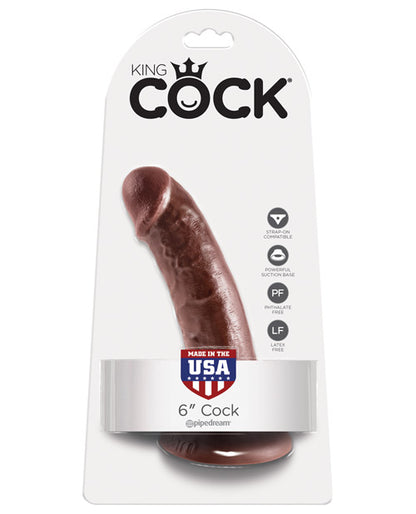 King Cock 6" Cock - Brown