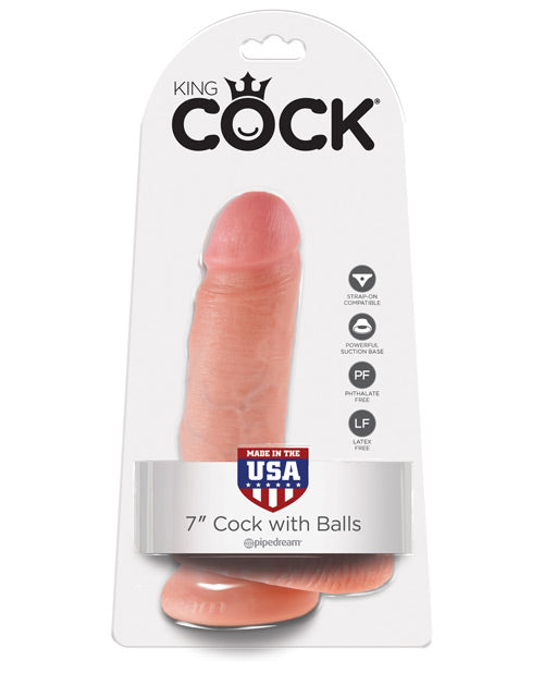 King Cock 7" Cock w/Balls - Flesh