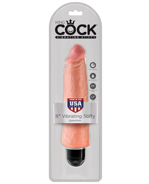 King Cock  8" Vibrating Stiffy - Flesh