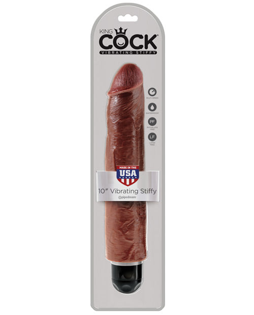 King Cock  10" Vibrating Stiffy - Brown