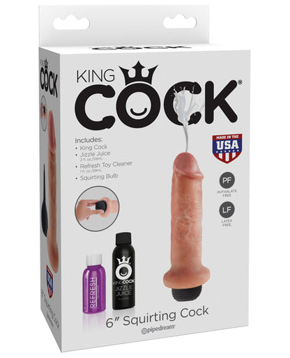 King Cock 6" Squirting Cock - Flesh