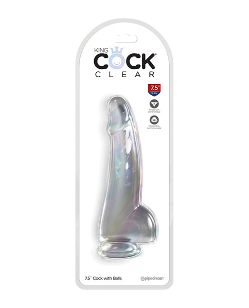 King Cock Clear 7.5" Cock w/Balls - Clear