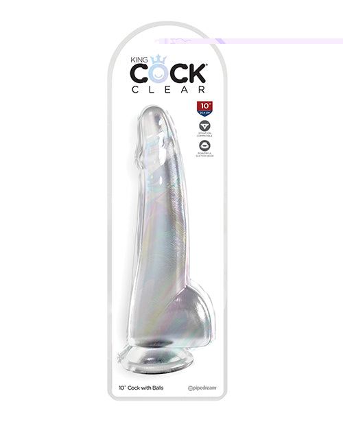 King Cock Clear 10" Cock w/Balls - Clear