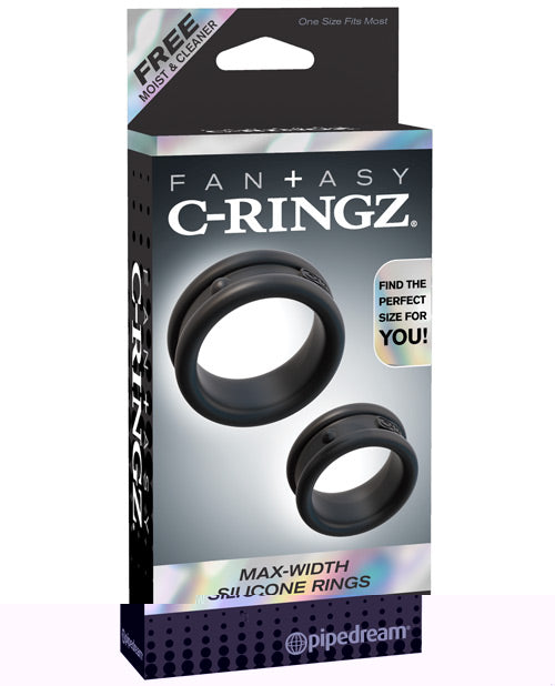 Fantasy C-Ringz Max Width Silicone Rings - Black