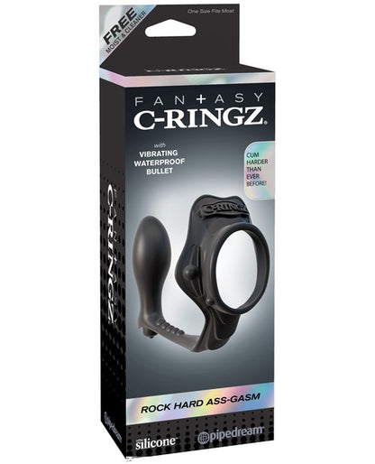 Fantasy C-Ringz Rock Hard Ass-Gasm Vibrating Ring - Black