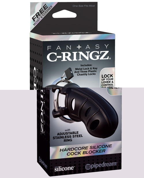 Fantasy C-Ringz Hardcore Silicone Cock Blocker - Black