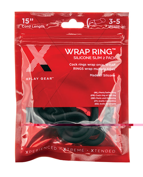 Xplay Gear Silicone 15" Slim Wrap Ring - Black Pack of 2