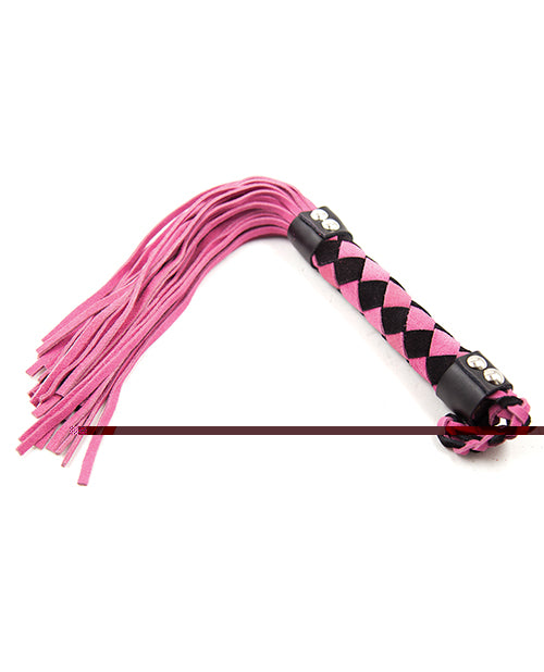 Plesur 15" Leather Flogger - Pink