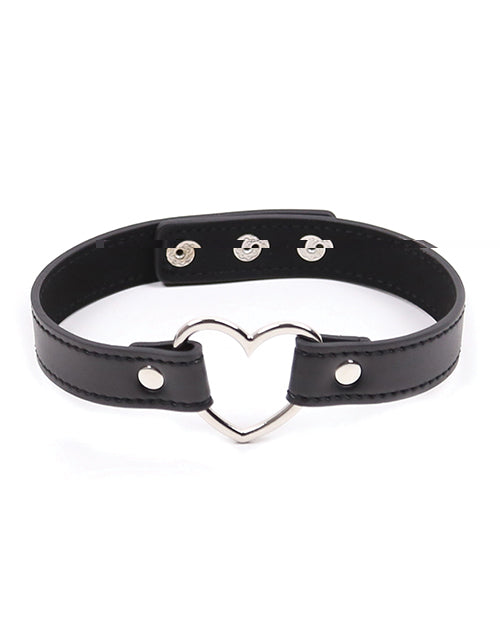 Plesur PVC Heart Connector Choker - Black