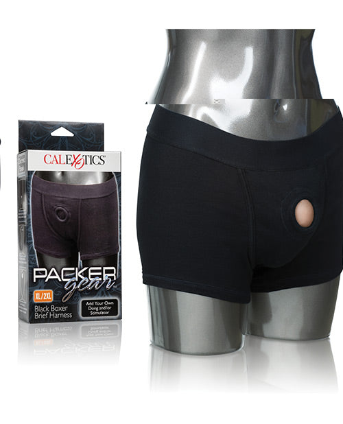 Packer Gear Boxer Brief Harness XL/2XL - Black