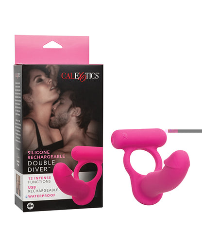 Silicone Rechargeable Double Diver - Pink