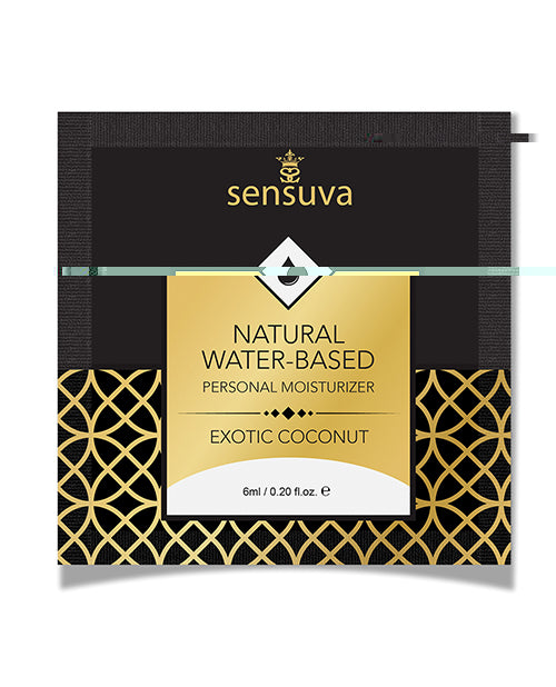 Sensuva Natural Water Based Personal Moisturizer Single Use Packet - 6 ml Exotic Coconut