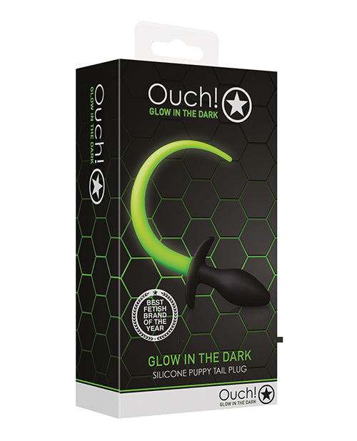 Shots Ouch Puppy Tail Plug - Glow in the Dark