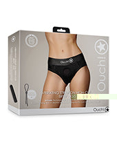 Shots Ouch Vibrating Strap On High-Cut Brief - Black XS/S