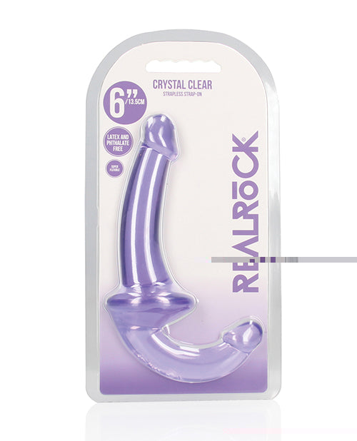 Shots RealRock Crystal Clear 6" Strapless Strap-On - Purple