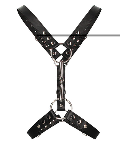 Shots Uomo Men's Harness w/Metal Bit - Black