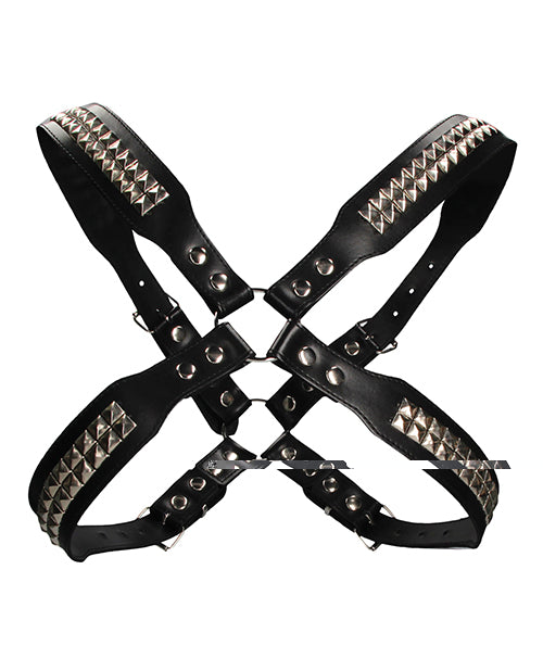 Shots Uomo Men's Pyramid Stud Body Harness - Black