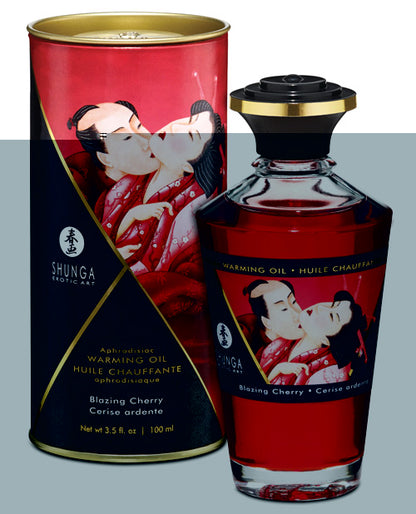 Shunga Warming Oil - 3.5 oz Blazing Cherry