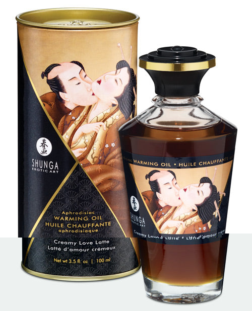 Shunga Warming Oil - 3.5 oz Creamy Love Latte