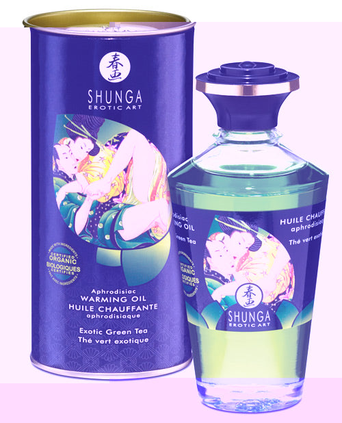 Shunga Organica Warming Oil - 3.5 oz Green Tea