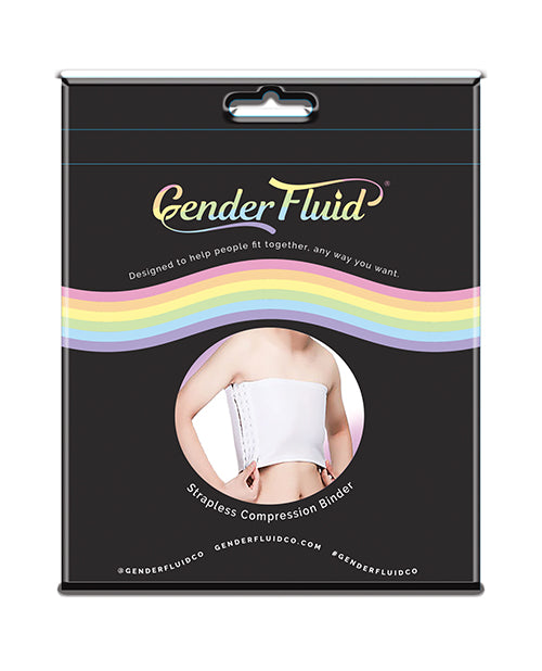 Gender Fluid Strapless Chest Compression Binder - L White