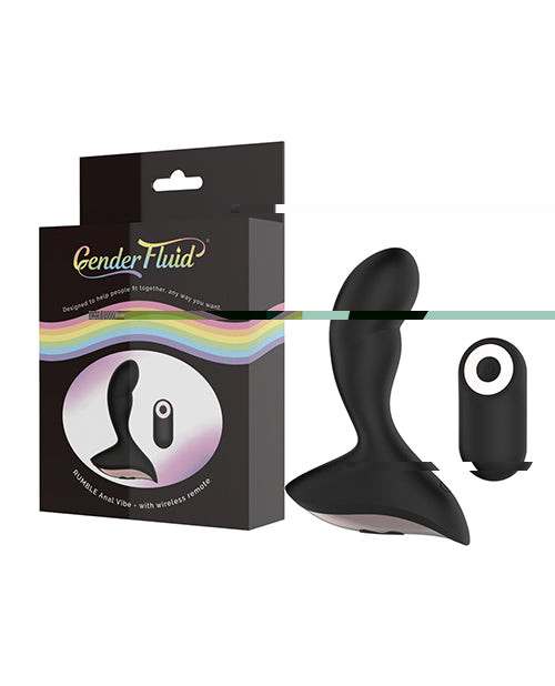 Gender Fluid Rumble Anal Vibe w/Remote - Black