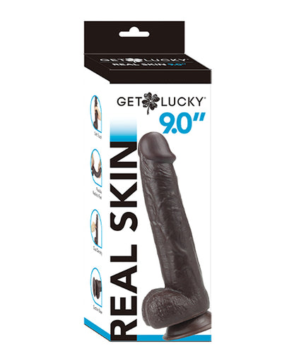 Get Lucky 9.0" Real Skin Series - Dark Brown