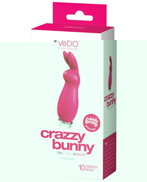 VeDO Crazzy Bunny Rechargeable Bullet - Pretty in Pink